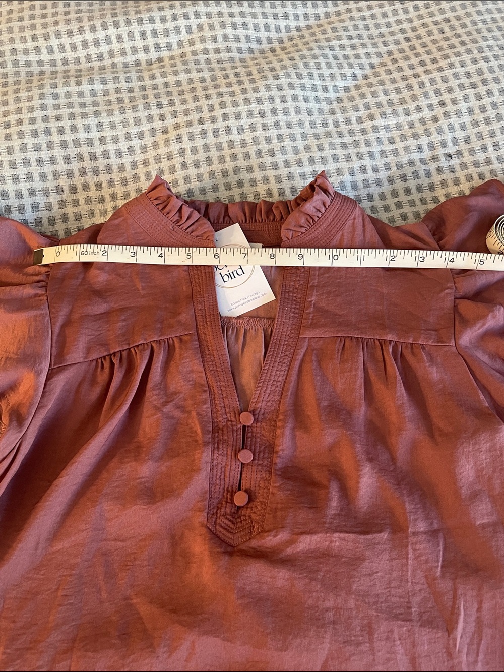 NWT Ruffle-Trim Flutter Sleeve Blouse - Picture 4 of 5